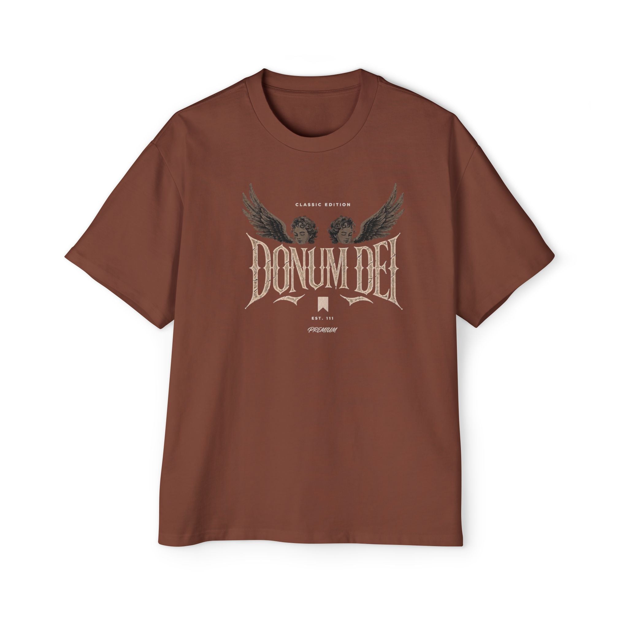 Donum Dei Graphic Tee — Angel Wings Men's Oversized T-Shirt