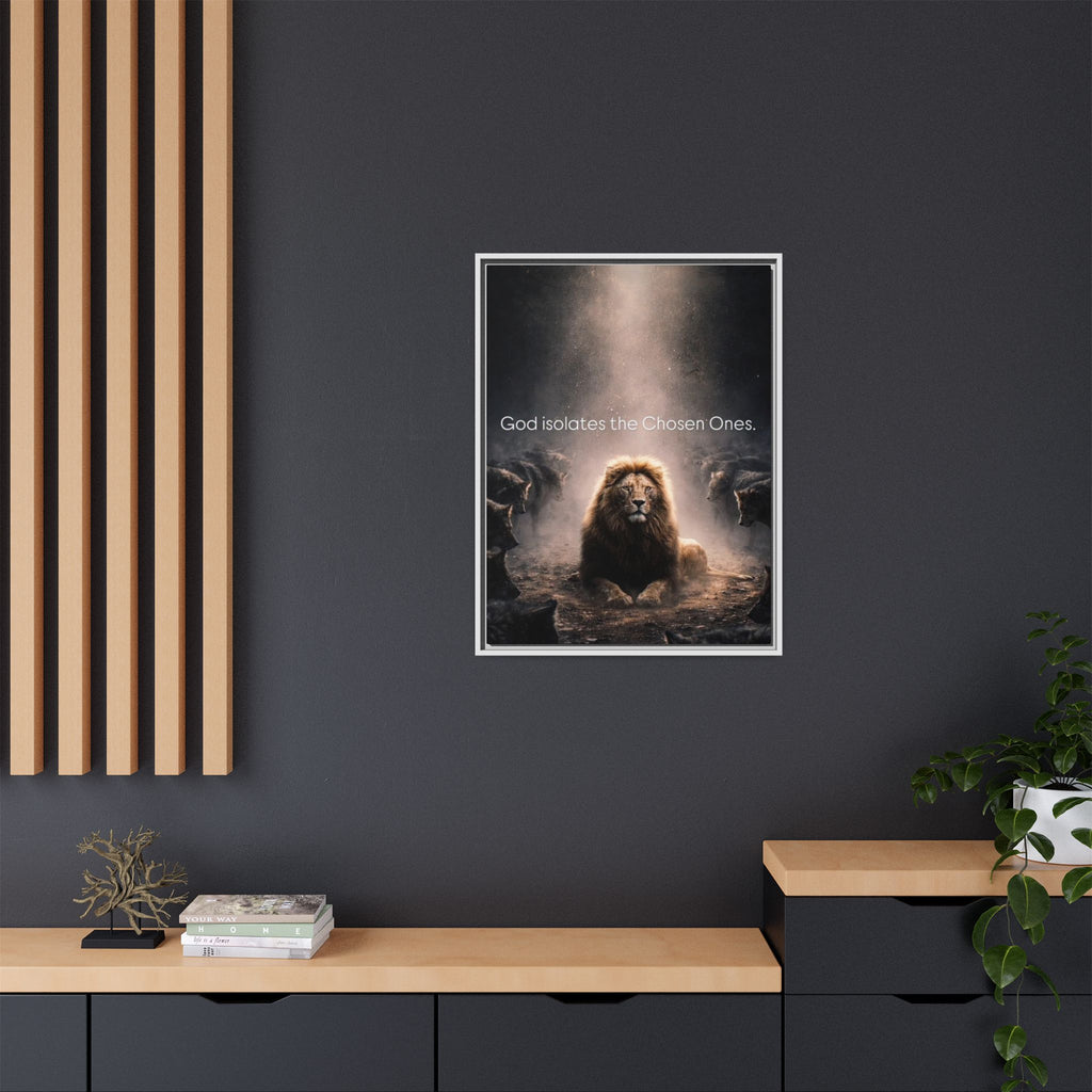 Lion Wall Art - "God Isolate The Chosen Ones" Matte Canvas Framed