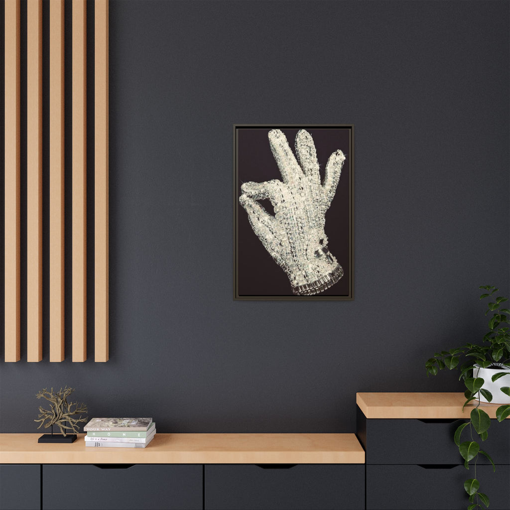 Framed Art - Crystal Glove on Black Matte Canvas