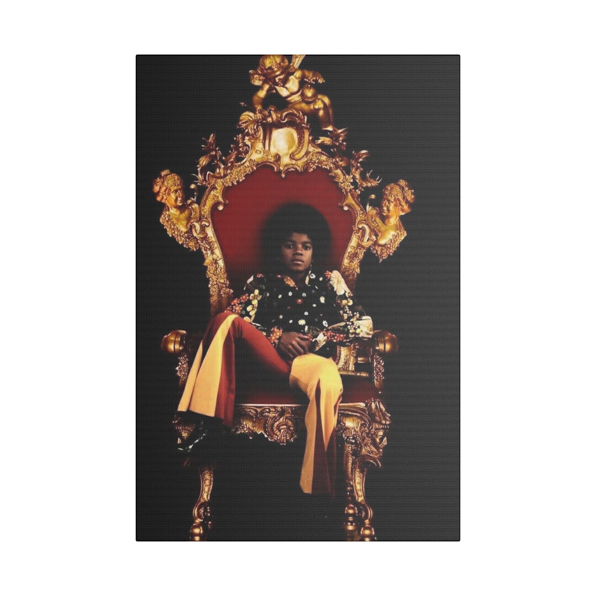 Iconic Pop Star Wall Art — "Greatest Pop Star" Satin Canvas Stretched