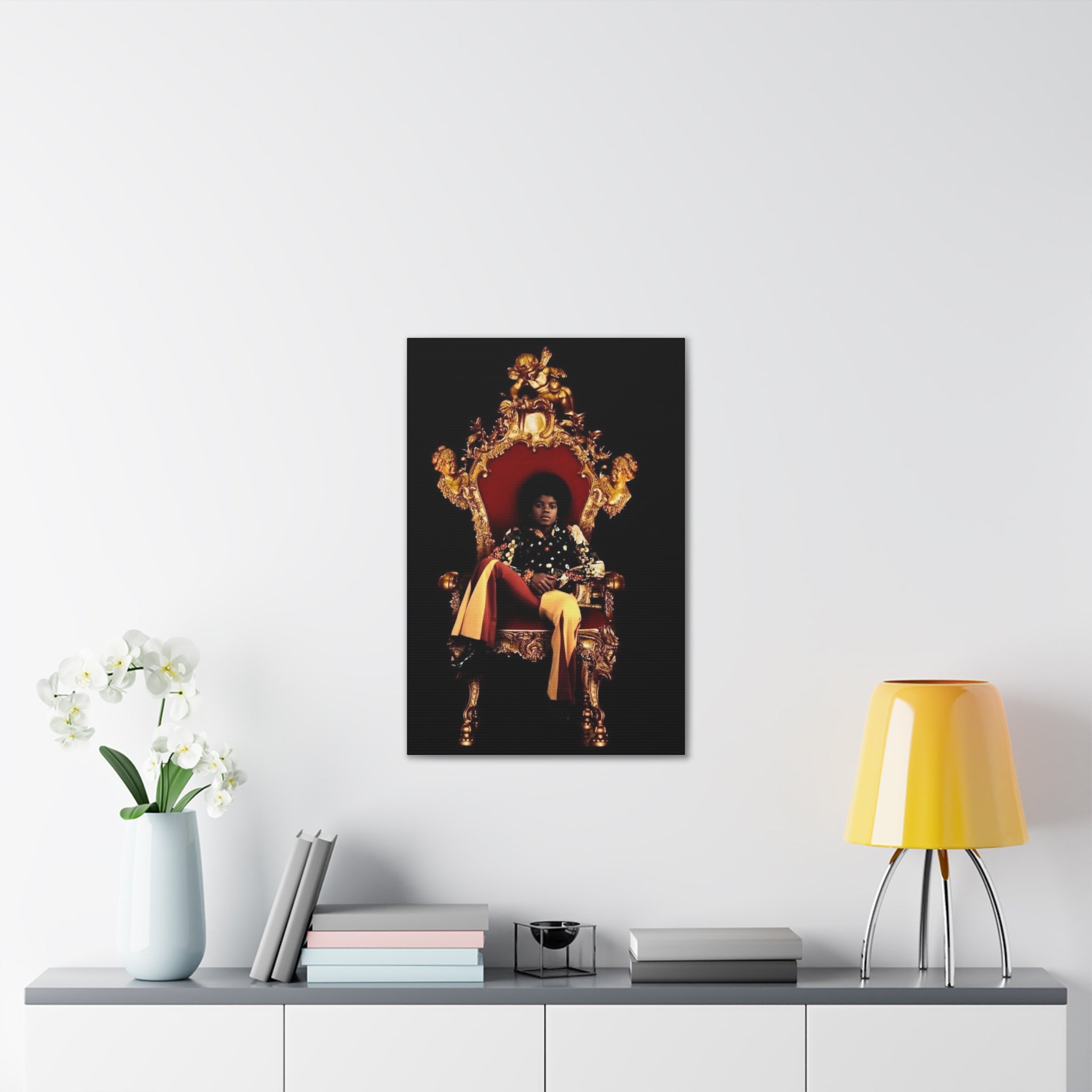 Vintage Pop King on Throne Canvas
