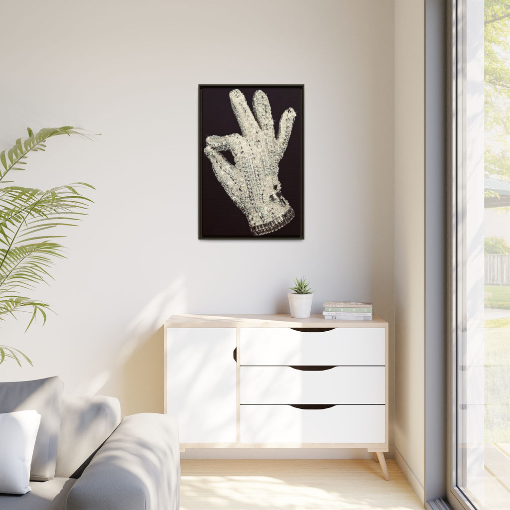 Framed Art - Crystal Glove on Black Matte Canvas