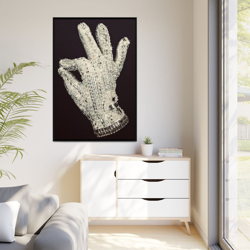Framed Art - Crystal Glove on Black Matte Canvas