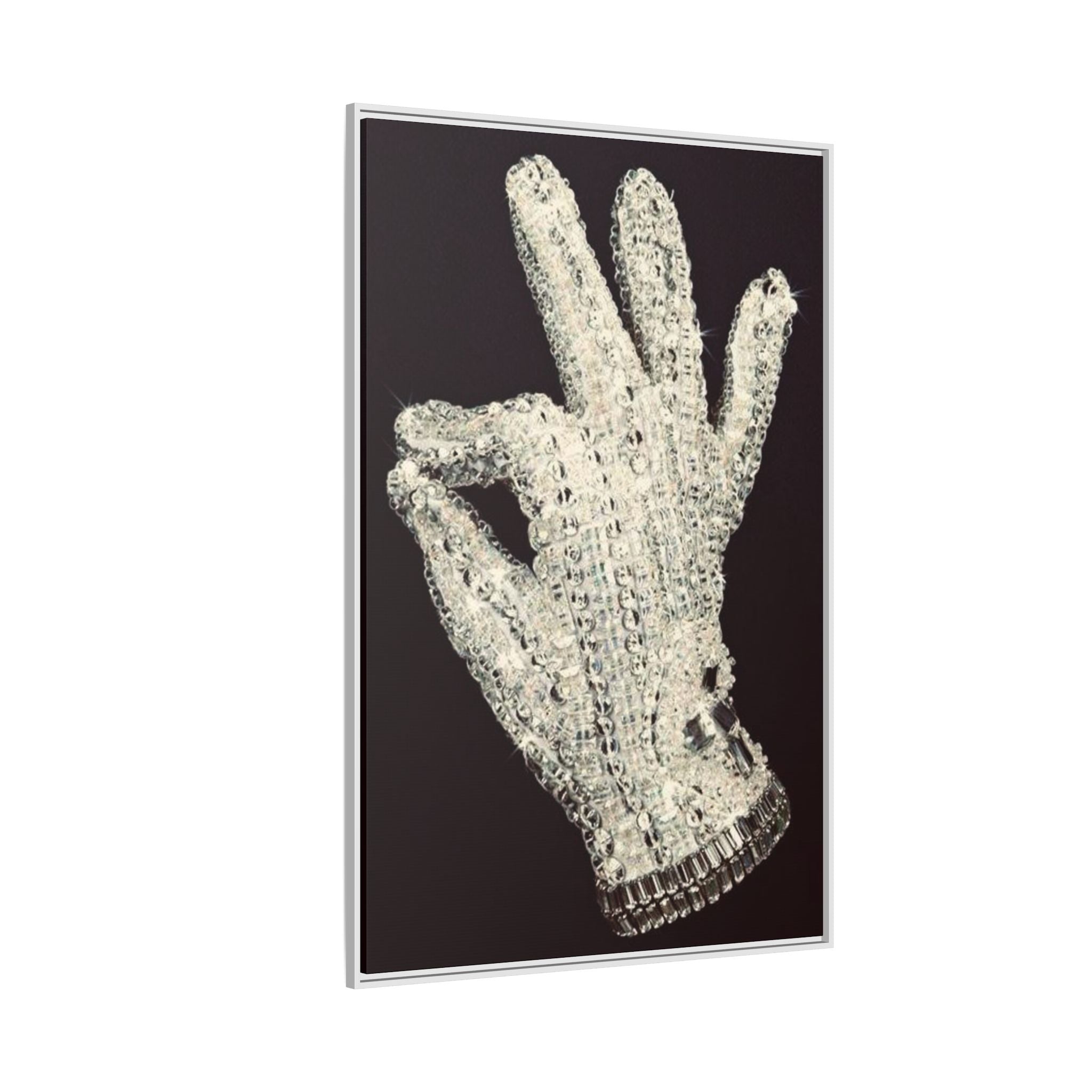Framed Art - Crystal Glove on Black Matte Canvas