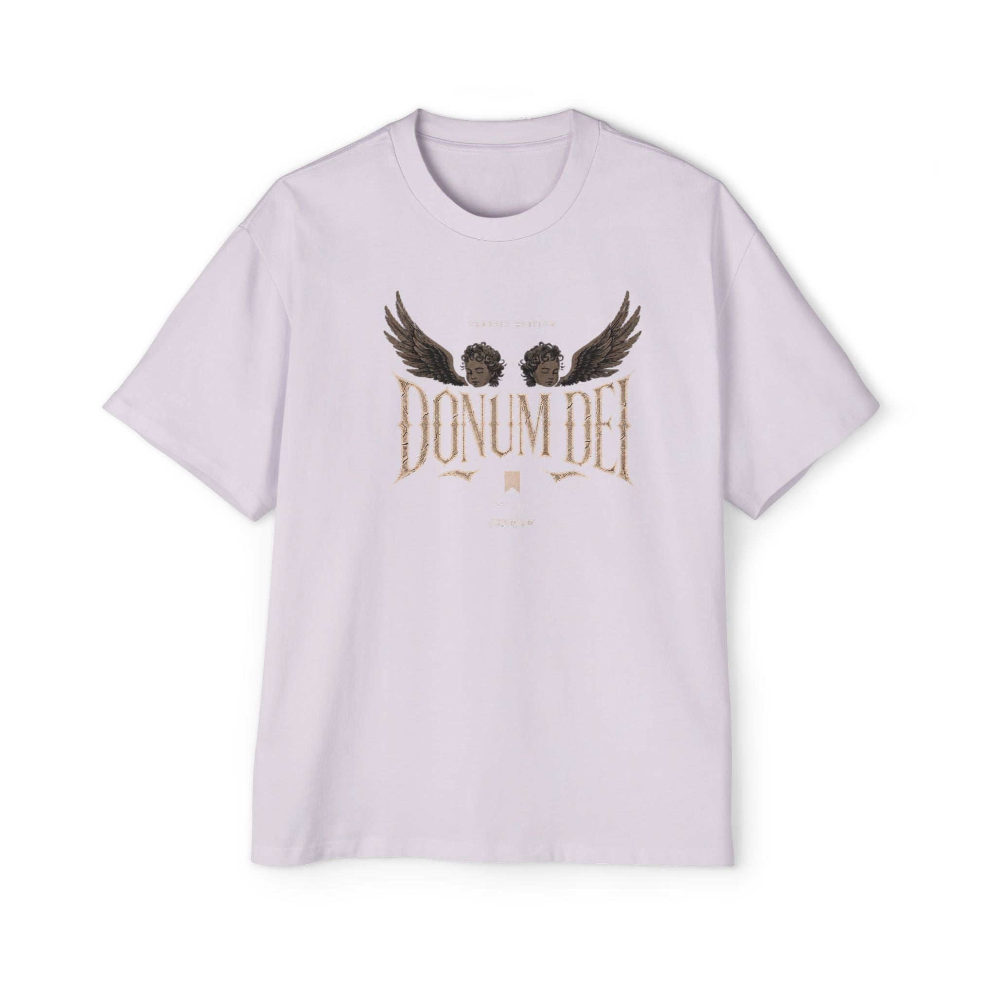Donum Dei Graphic Tee — Angel Wings Men's Oversized T-Shirt