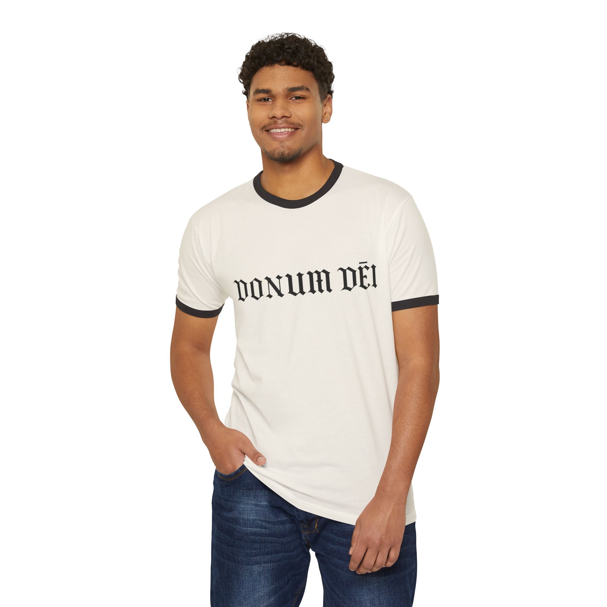 Donum Dei Ringer T-Shirt — Vintage Latin Cotton Tee