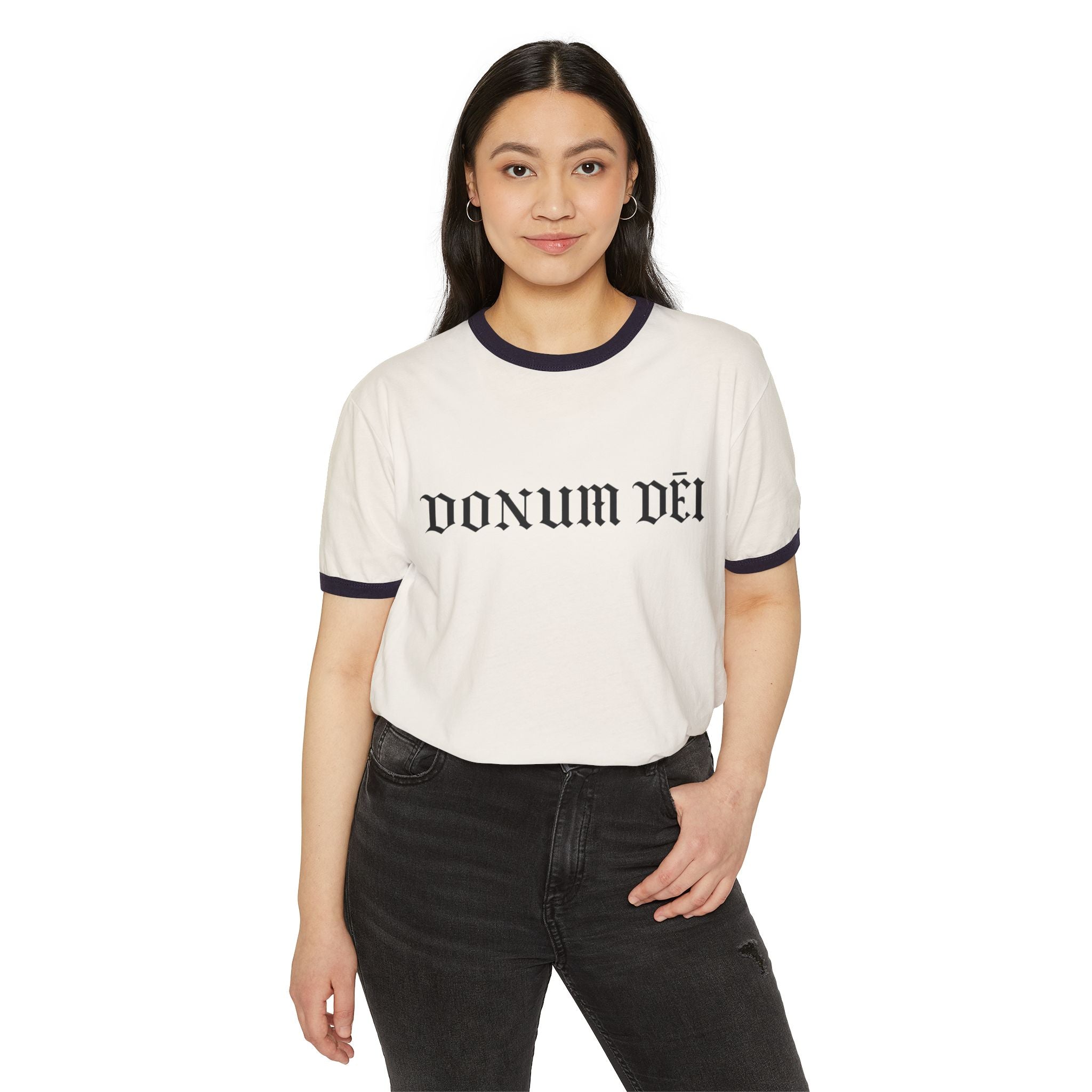 Donum Dei Ringer T-Shirt — Vintage Latin Cotton Tee