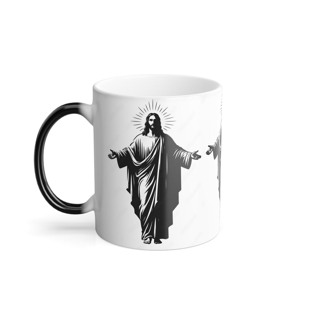 Color-Changing Mug — Mirrored Jesus Design, 11oz