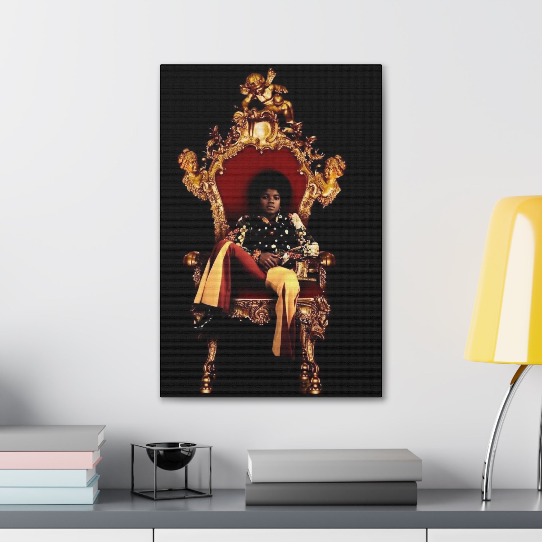 Vintage Pop King on Throne Canvas