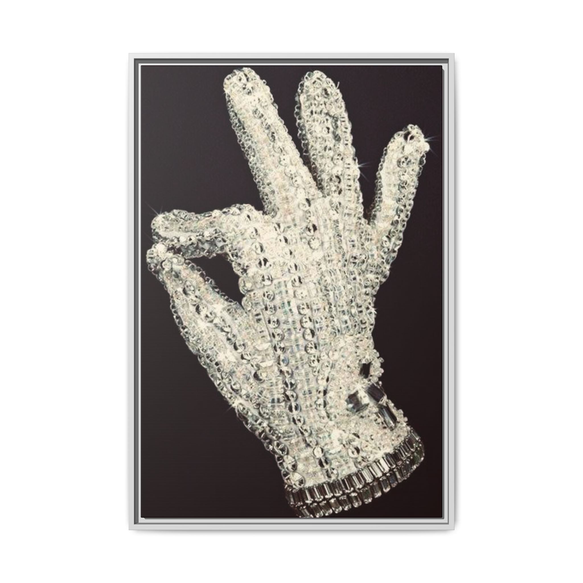 Framed Art - Crystal Glove on Black Matte Canvas