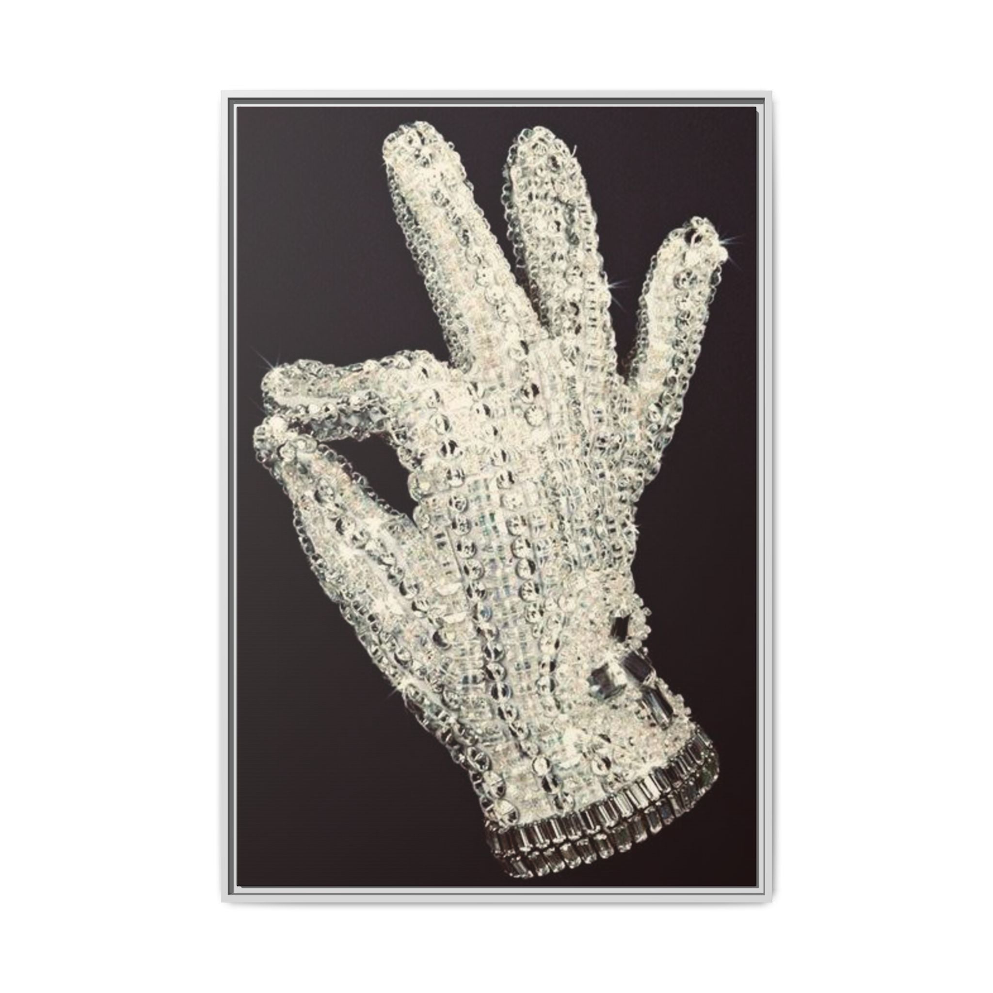 Framed Art - Crystal Glove on Black Matte Canvas