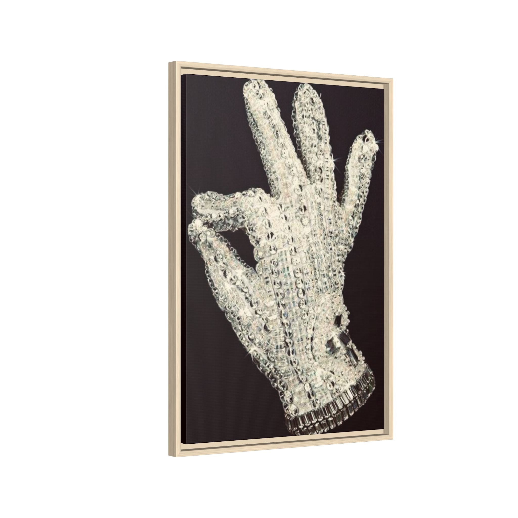 Framed Art - Crystal Glove on Black Matte Canvas