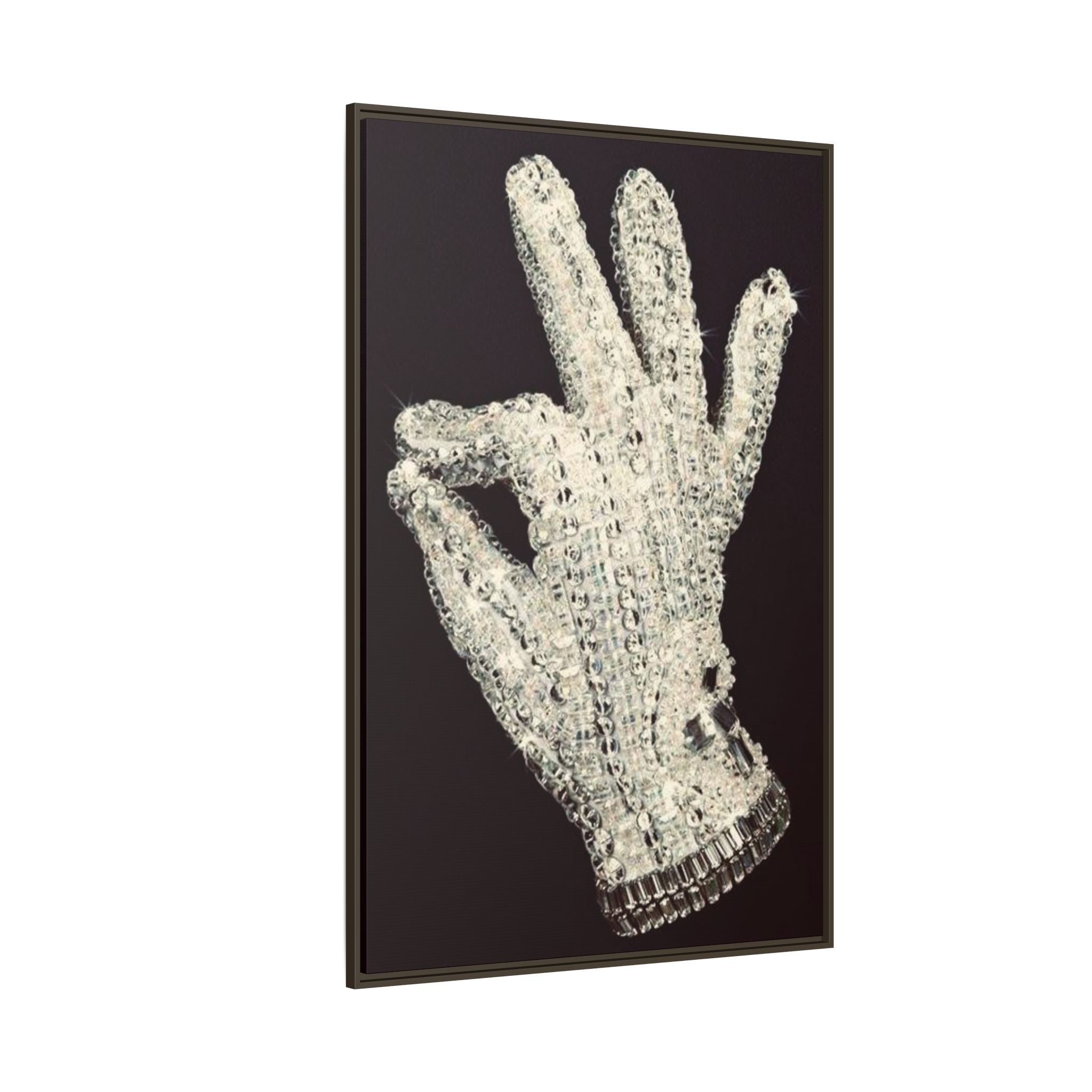Framed Art - Crystal Glove on Black Matte Canvas