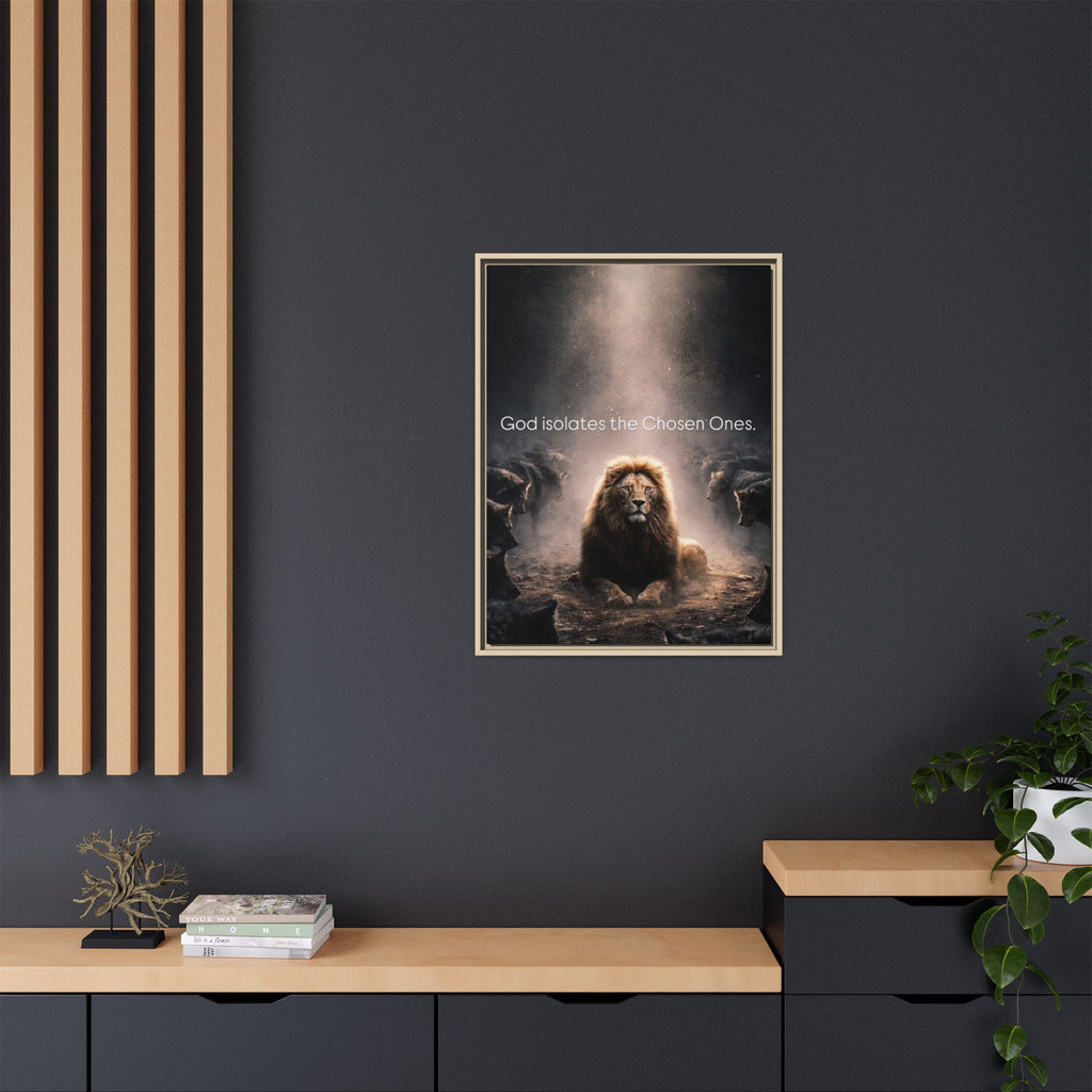 Lion Wall Art - "God Isolate The Chosen Ones" Matte Canvas Framed