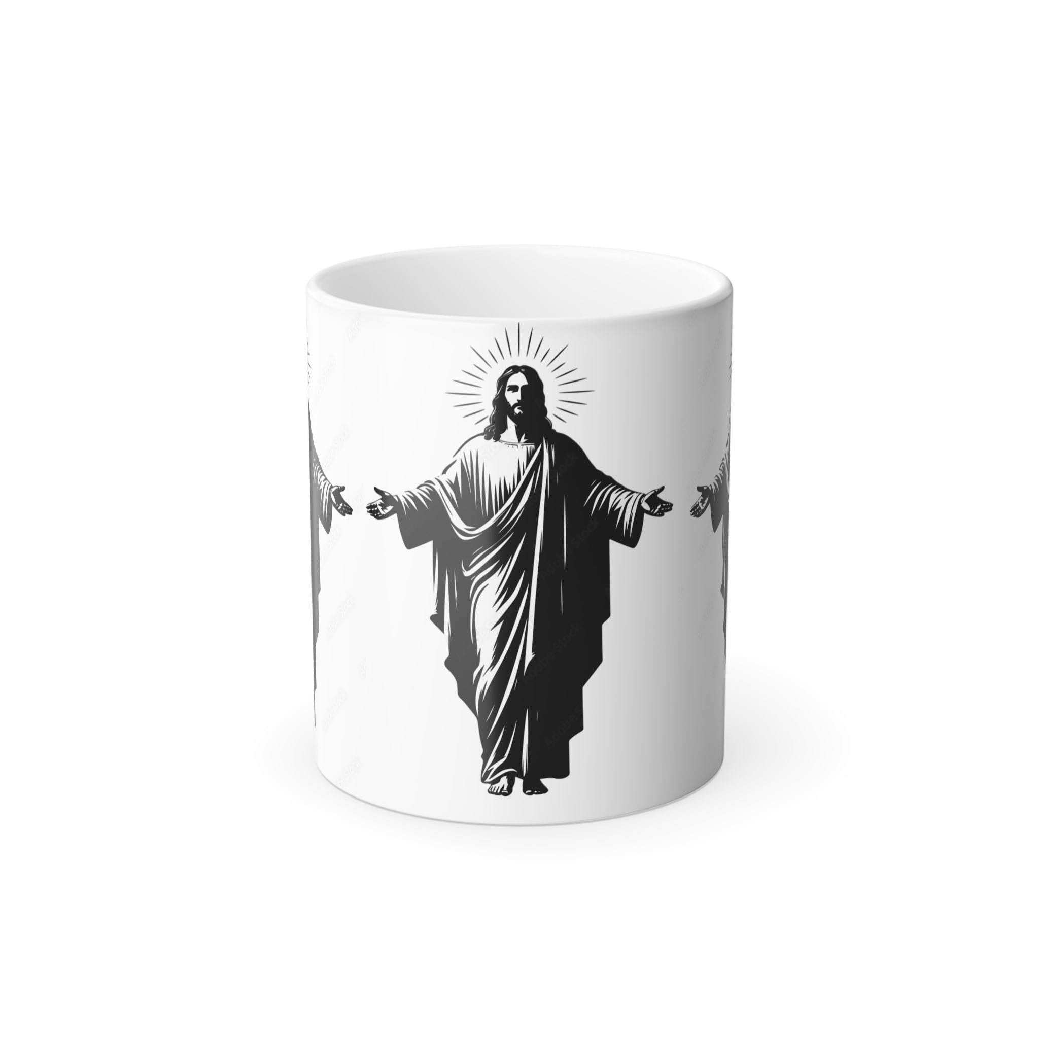Color-Changing Mug — Mirrored Jesus Design, 11oz