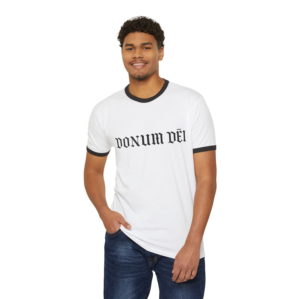 Donum Dei Ringer T-Shirt — Vintage Latin Cotton Tee
