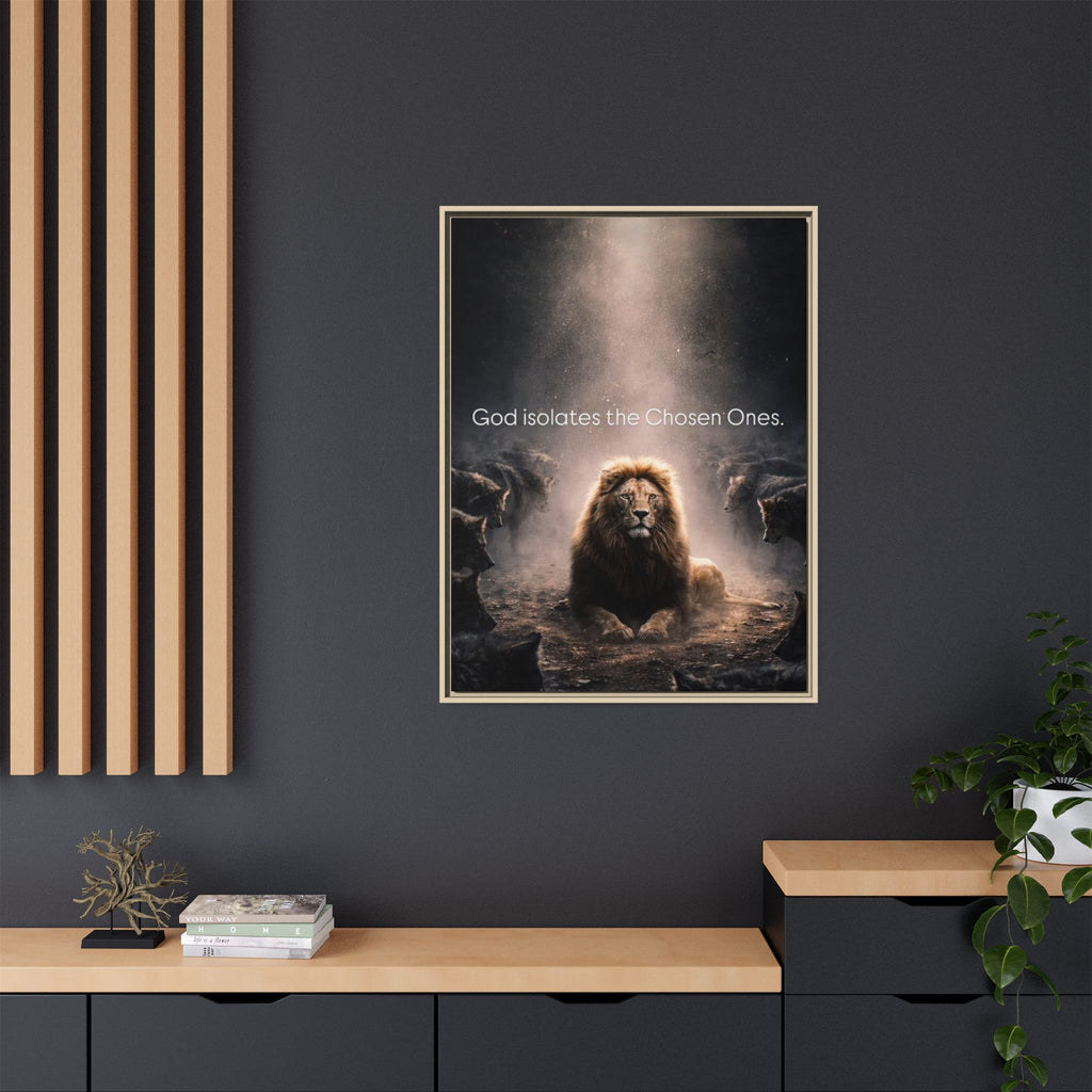 Lion Wall Art - "God Isolate The Chosen Ones" Matte Canvas Framed
