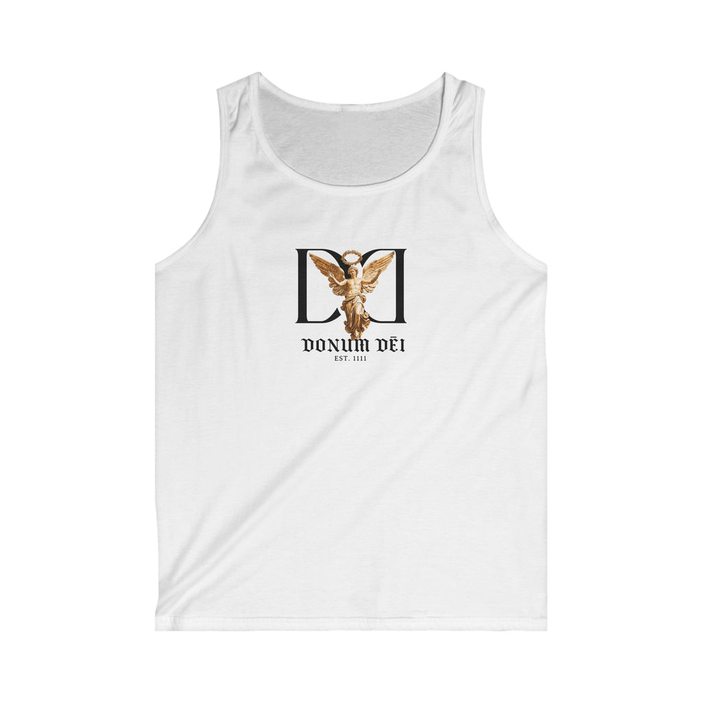 Donum Dei Angel Tank Top — Vintage Gold Winged Emblem Men’s Tank