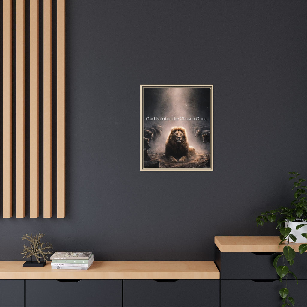 Lion Wall Art - "God Isolate The Chosen Ones" Matte Canvas Framed