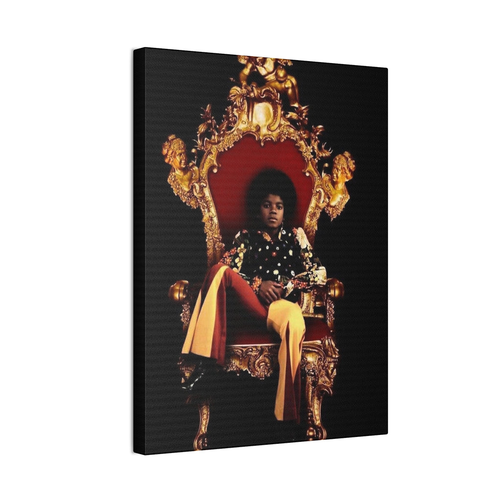 Vintage Pop King on Throne Canvas