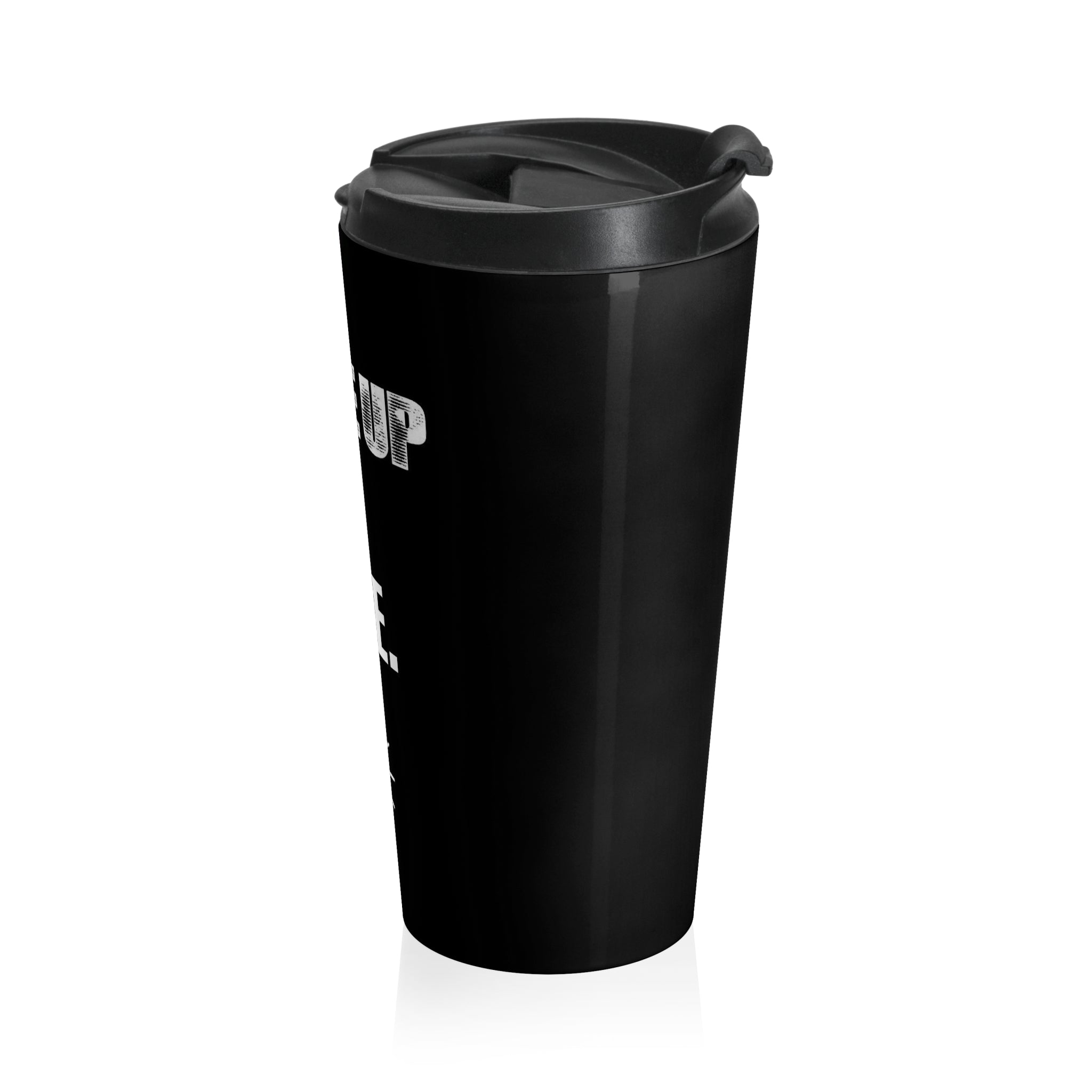 Travel Mug — "Wake Up. Pray. Hustle." Inspirational Stainless Steel Tumbler