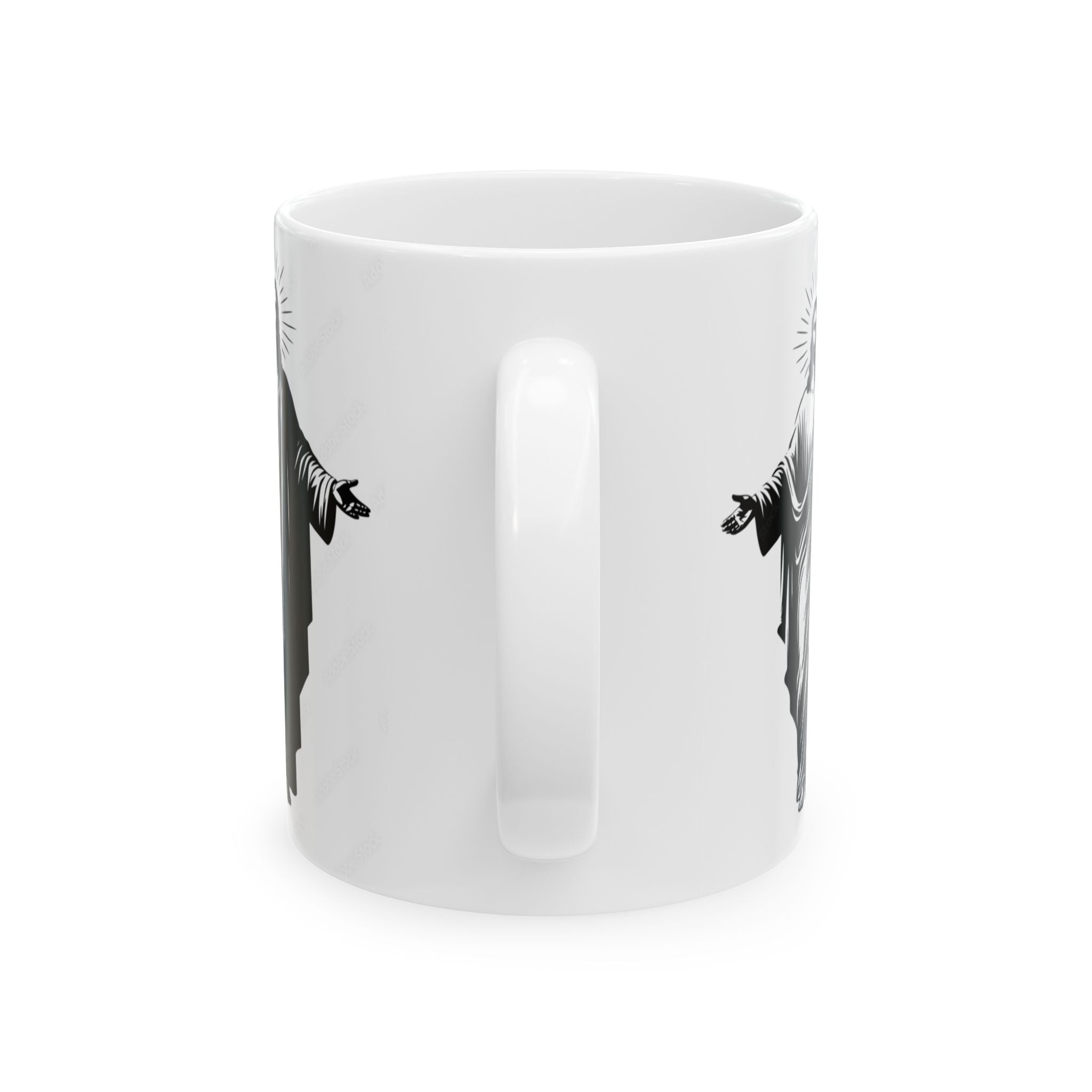 Jesus Mirror Ceramic Mug (11oz & 15oz) – Inspirational Religious Coffee Cup