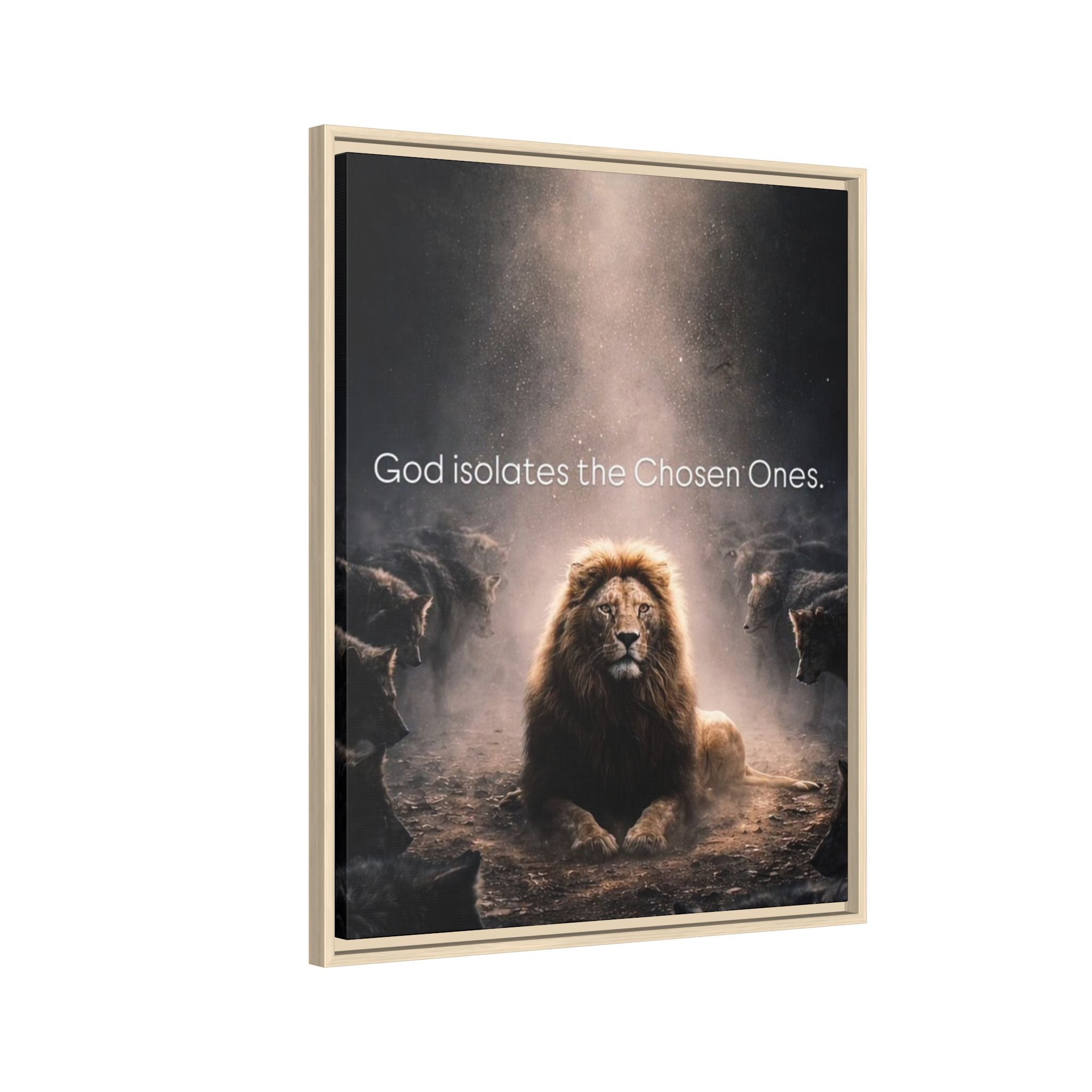 Lion Wall Art - "God Isolate The Chosen Ones" Matte Canvas Framed