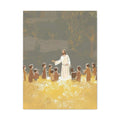 Jesus Teaching Children Stretched Canvas Wall Art — Inspirational Religious Home Decor
