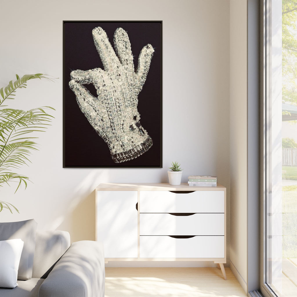 Framed Art - Crystal Glove on Black Matte Canvas