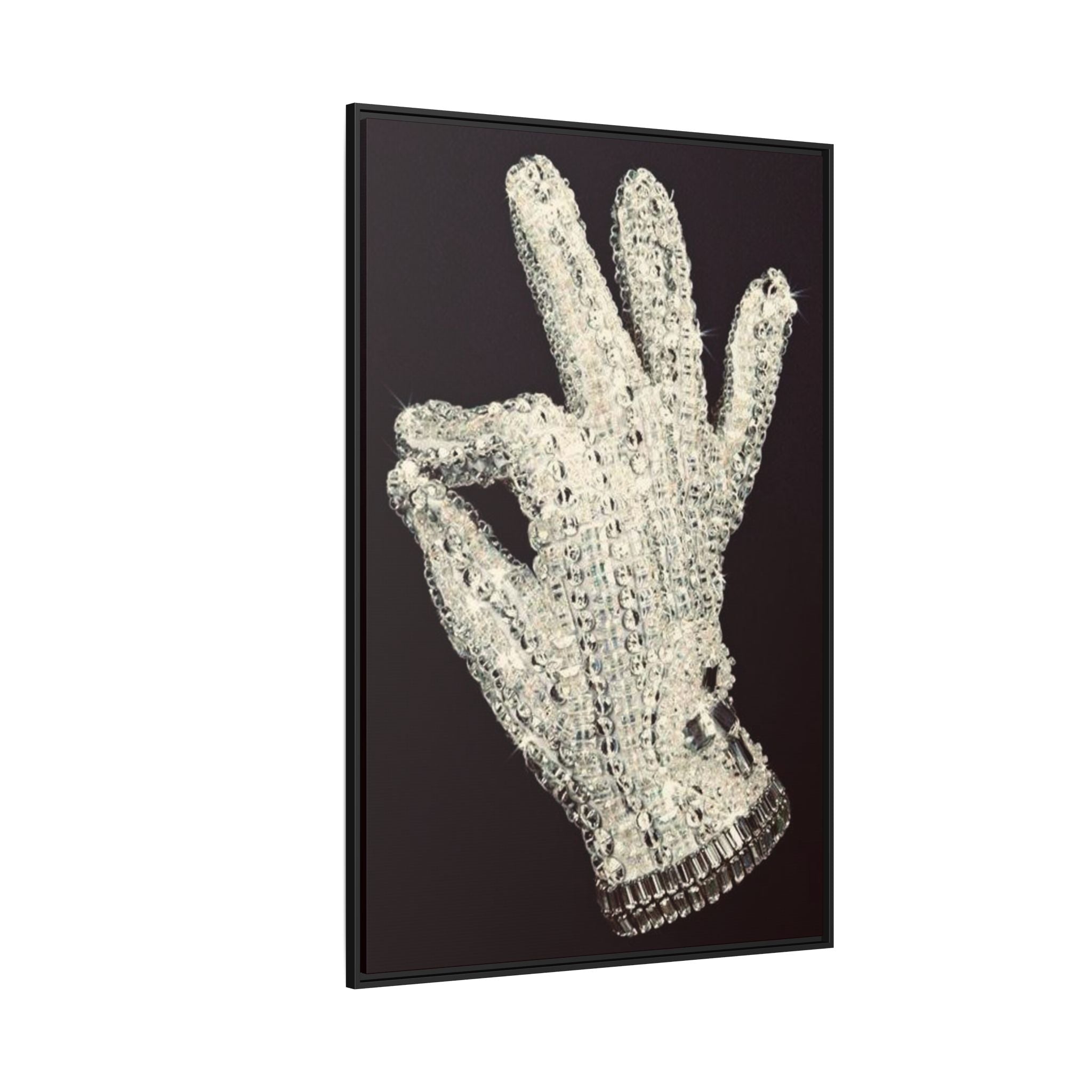 Framed Art - Crystal Glove on Black Matte Canvas