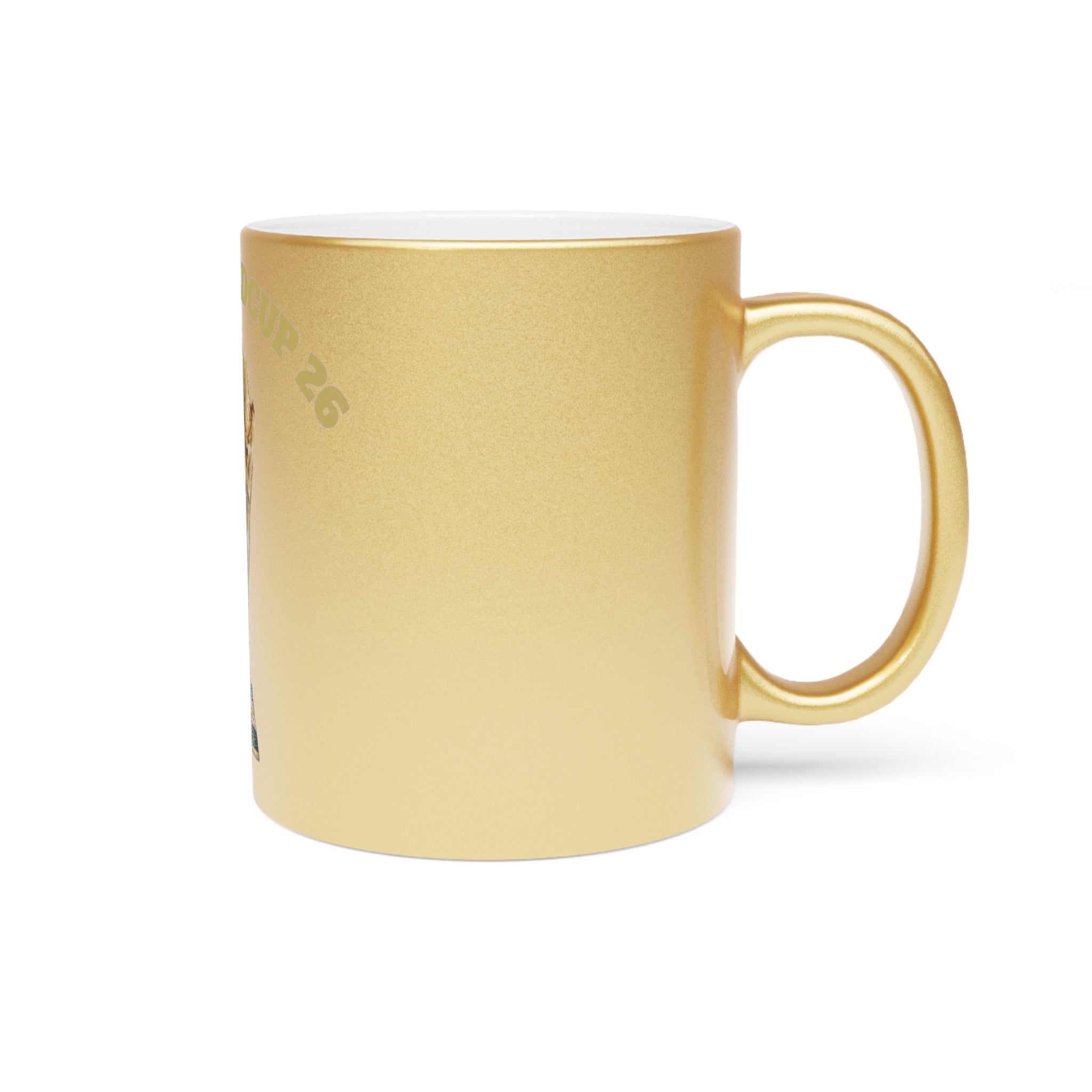 World Cup 26' Trophy Metallic Mug — Silver/Gold Soccer Fan Coffee Cup