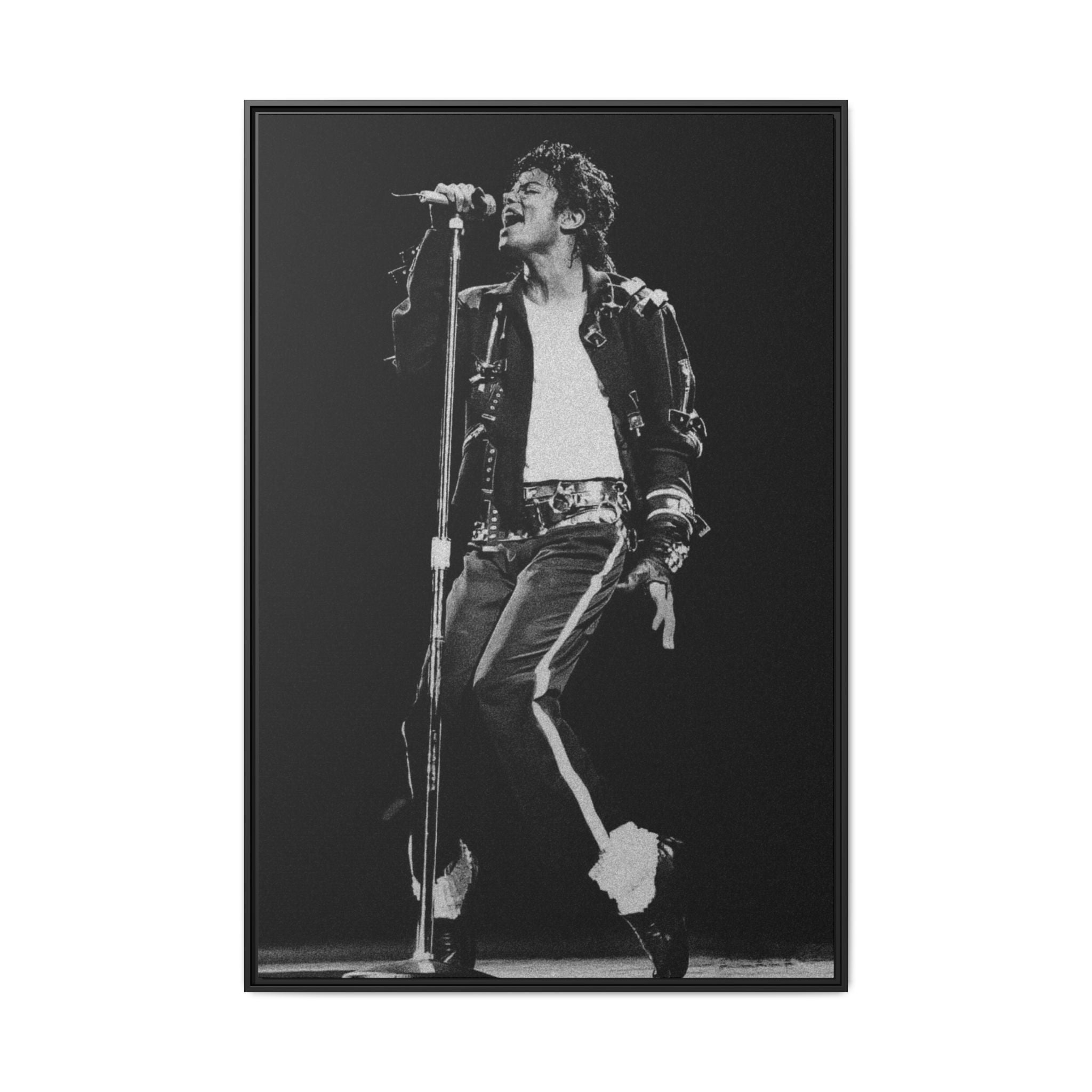 Framed Matte Canvas – Vintage Black & White Stage Performer Print