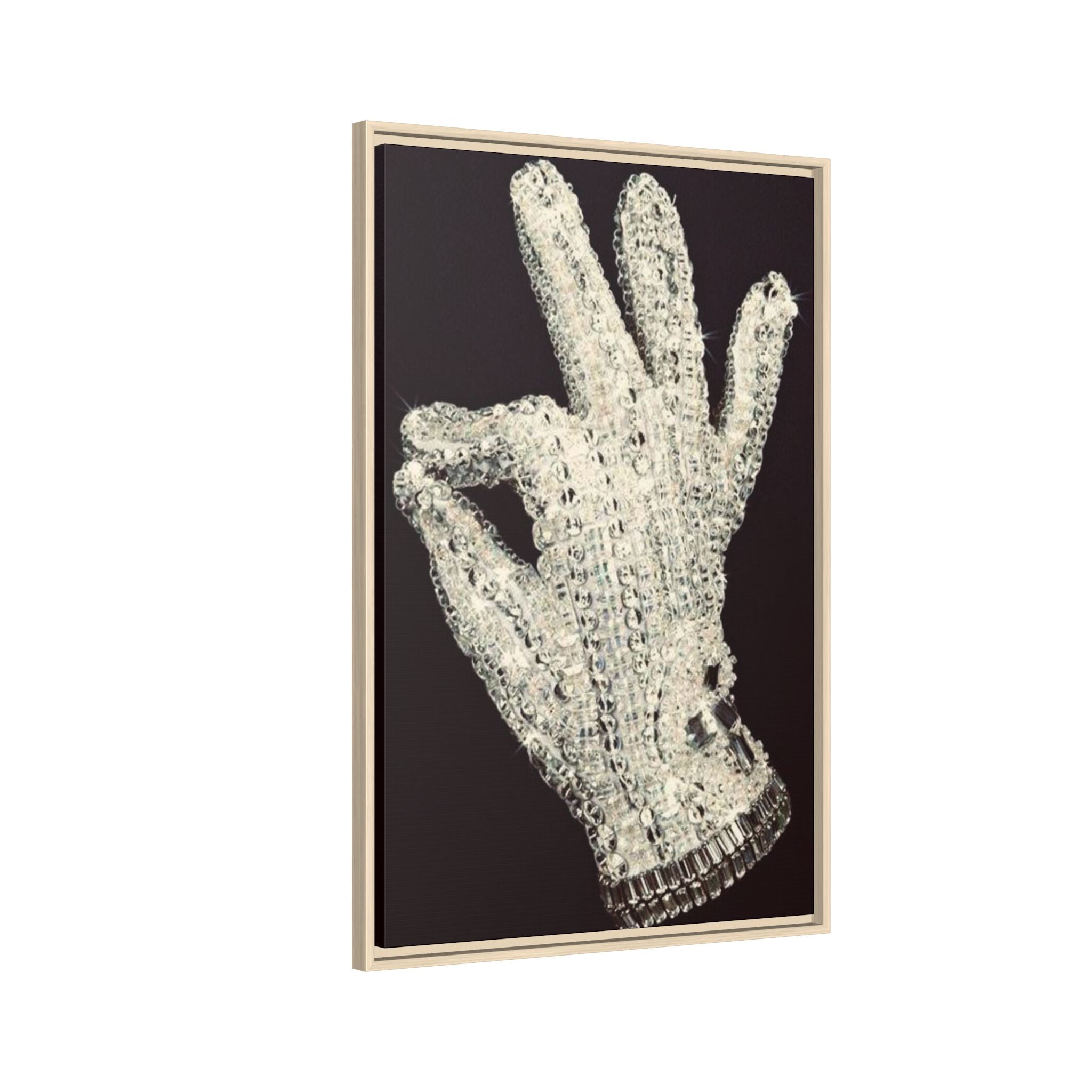 Framed Art - Crystal Glove on Black Matte Canvas
