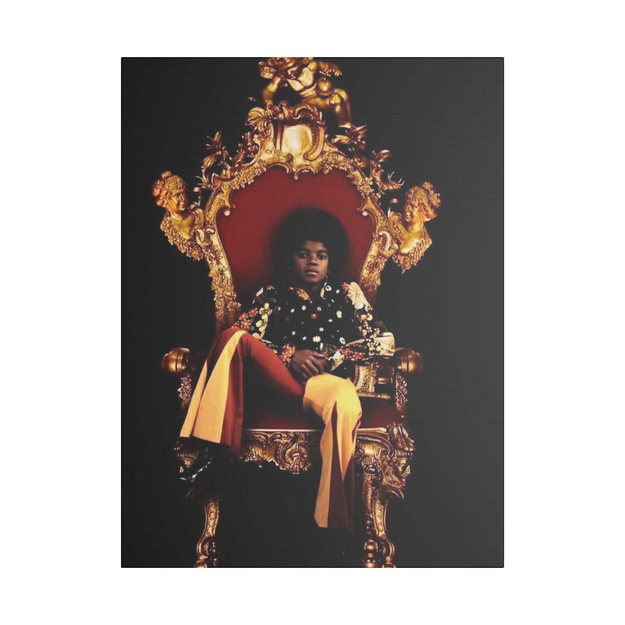 Iconic Pop Star Wall Art — "Greatest Pop Star" Satin Canvas Stretched