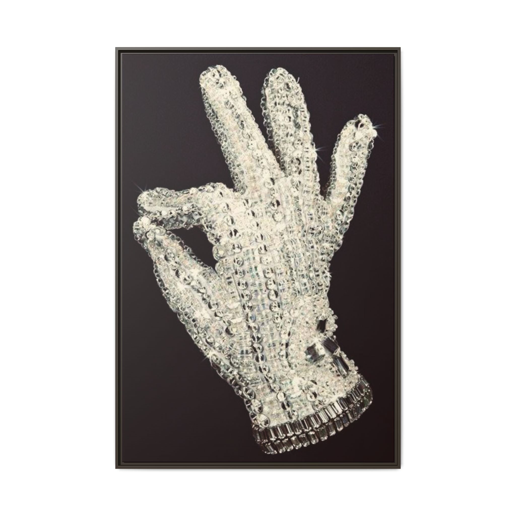 Framed Art - Crystal Glove on Black Matte Canvas