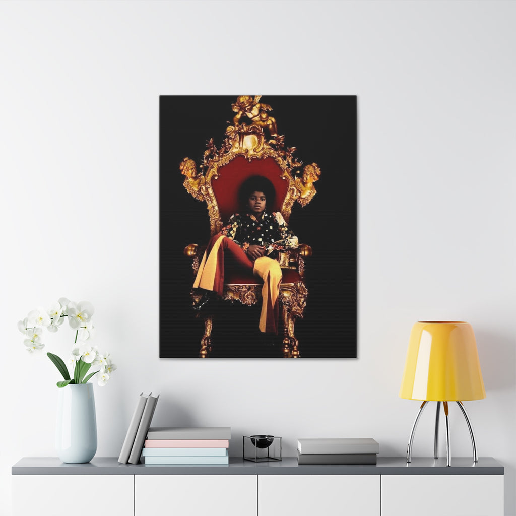 Vintage Pop King on Throne Canvas