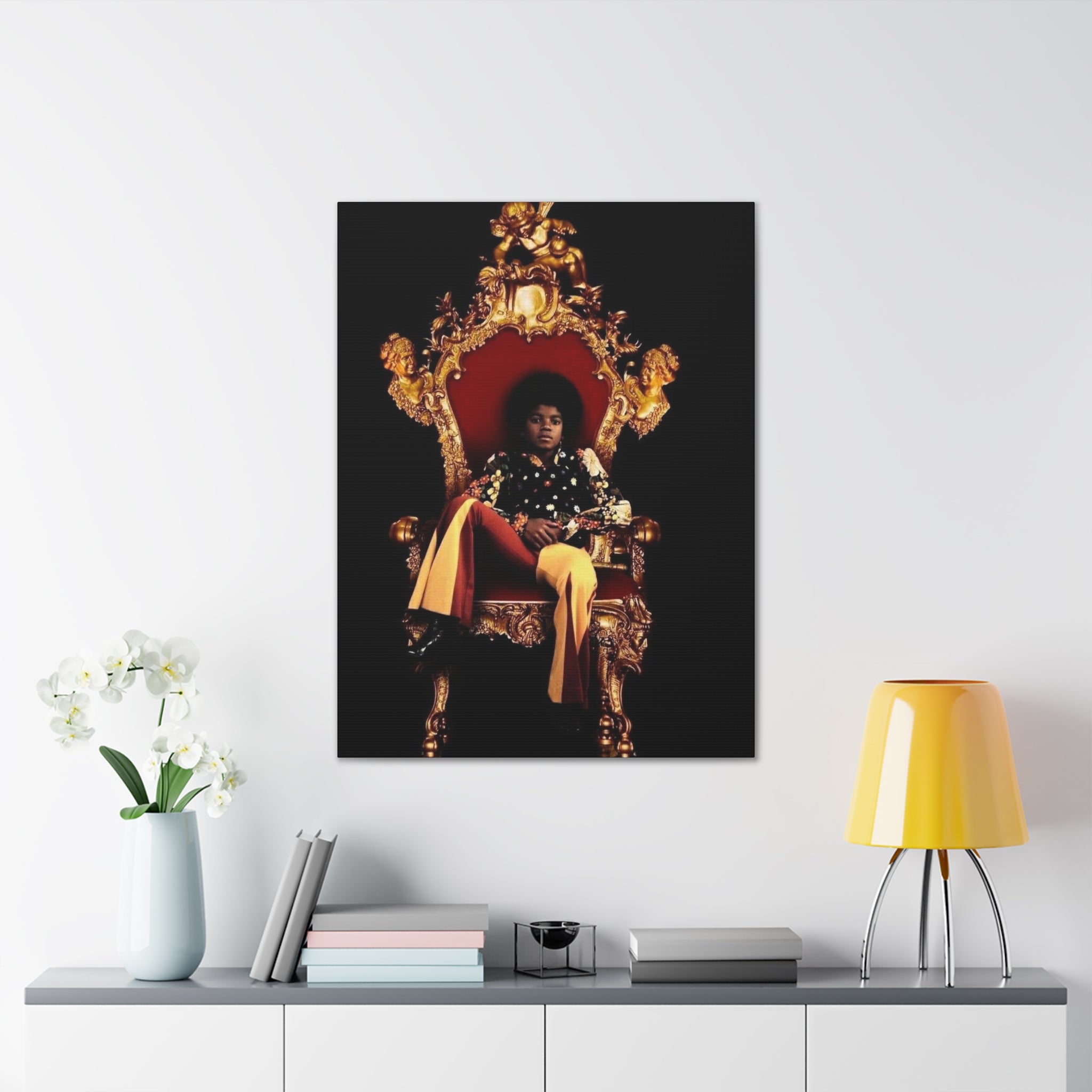 Vintage Pop King on Throne Canvas