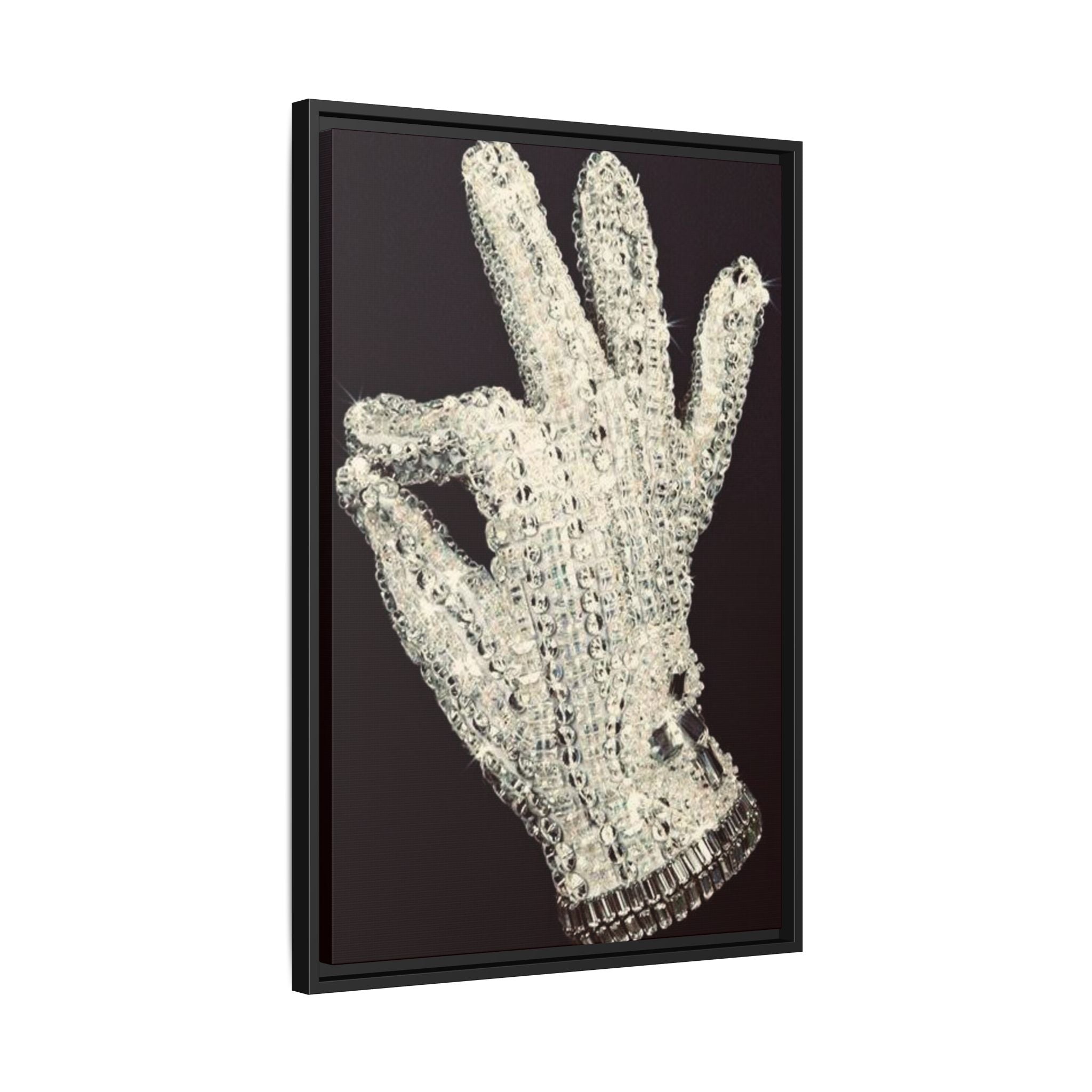 Framed Art - Crystal Glove on Black Matte Canvas