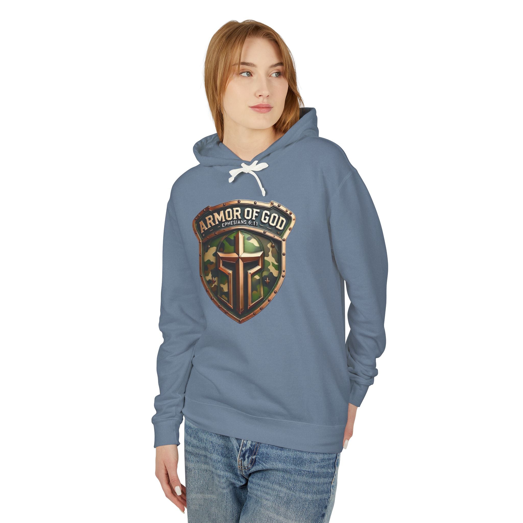 Armor of God Hoodie — Camo Shield Christian Faith Hooded Sweatshirt