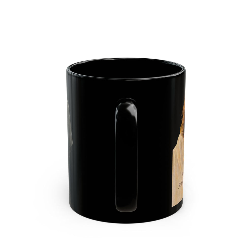 Jesus with Lamb Black Mug — Faith Inspirational Coffee Cup (11oz, 15oz)