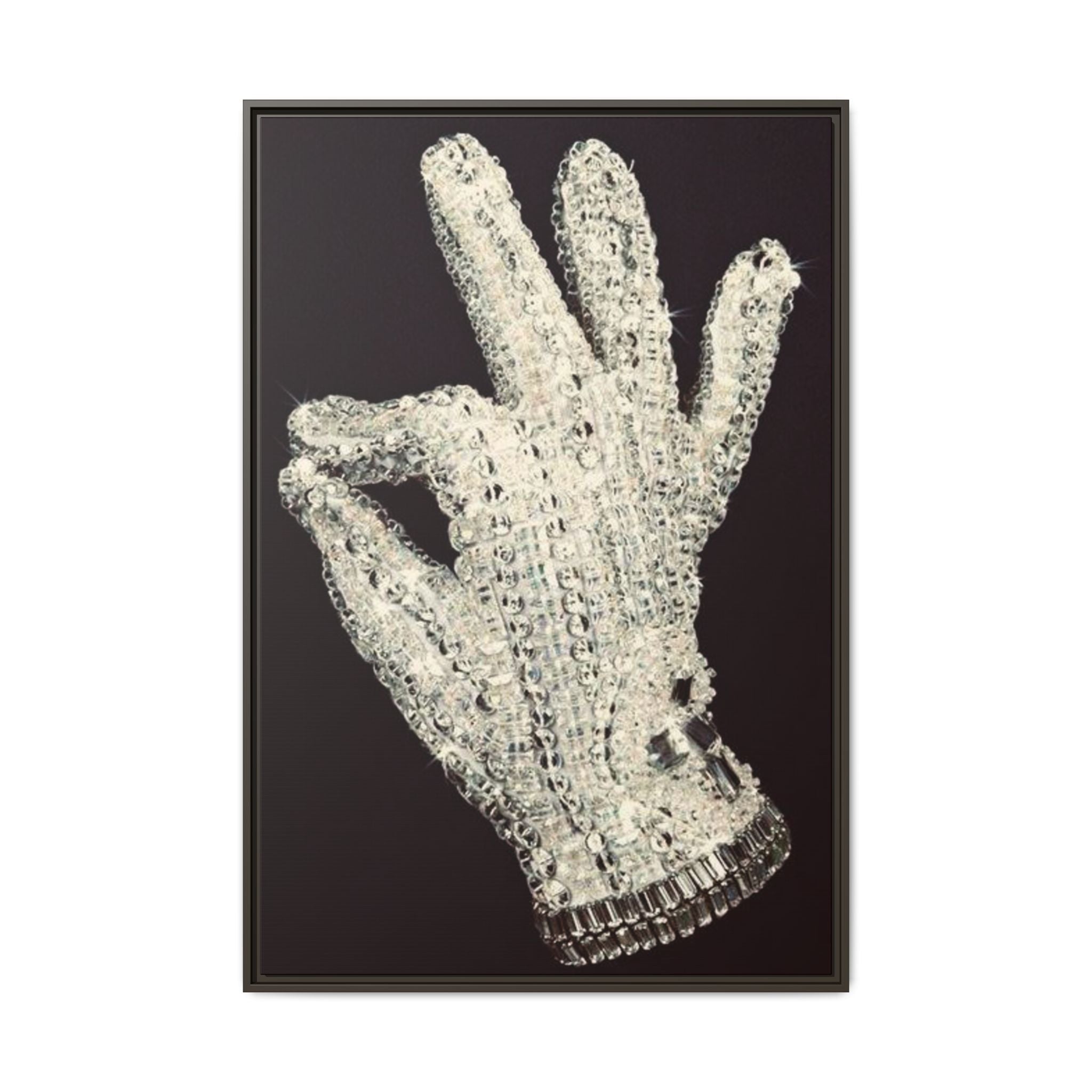 Framed Art - Crystal Glove on Black Matte Canvas